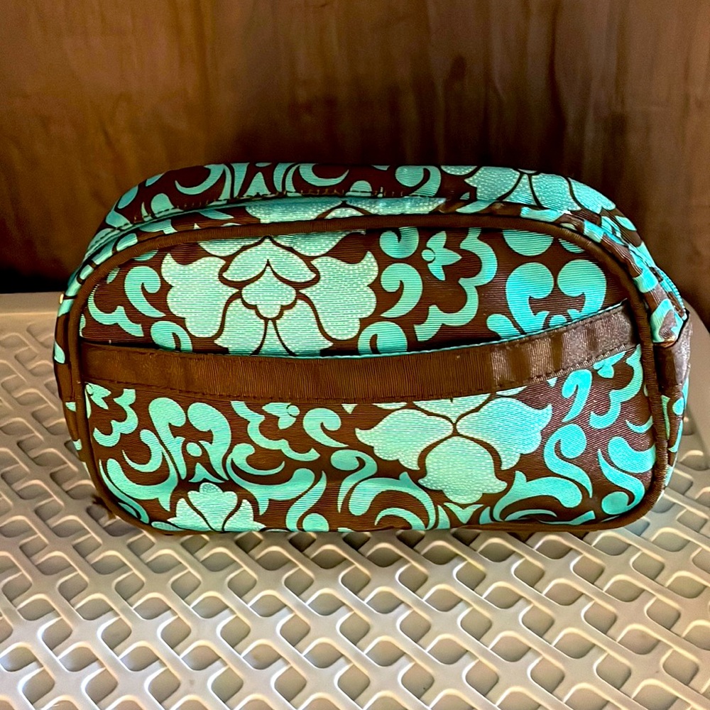 Modella cosmetic Travel pouch turquoise and brown
